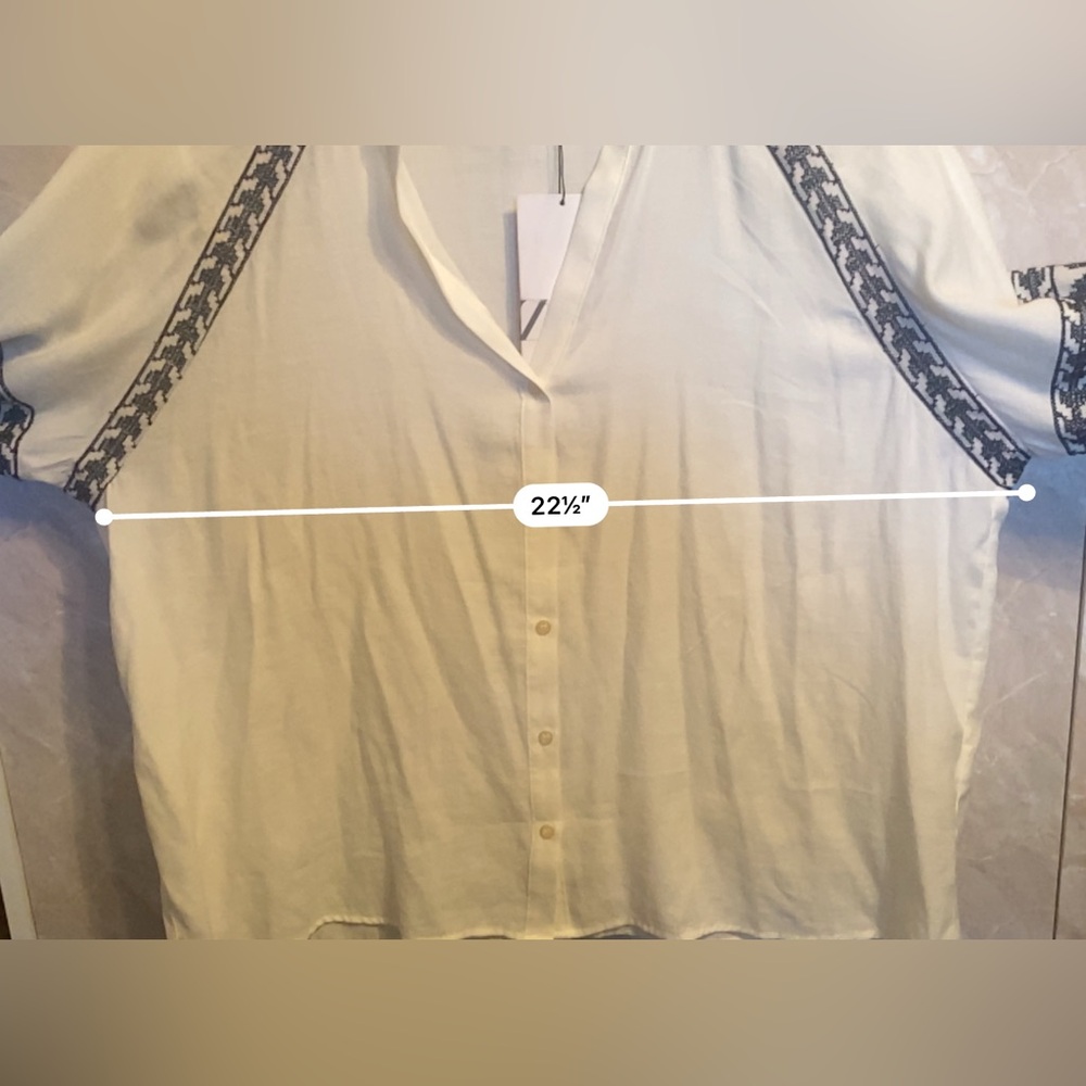 Zara Embroidered White Blouse - Picture 7 of 7